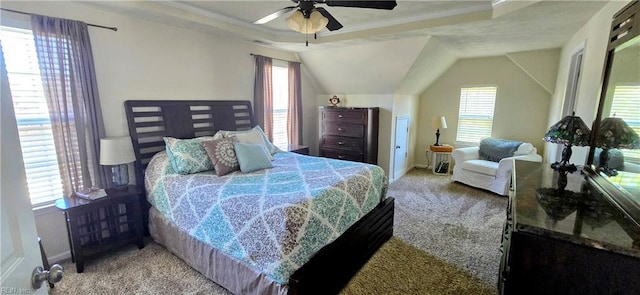bedroom with carpet flooring, baseboards, crown molding, and a ceiling fan