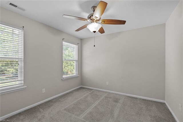 3001 Ravine Gap Dr, Suffolk, VA 23434 - carpeted empty room featuring ceiling fan and baseboards