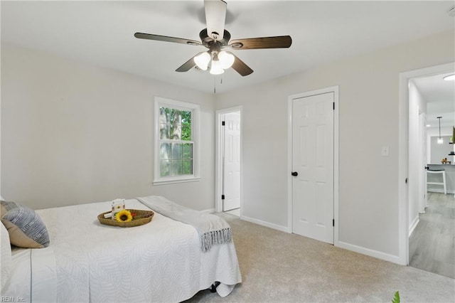 4009 Forresthills Dr, Portsmouth, VA 23703 - carpeted bedroom featuring baseboards and ceiling fan