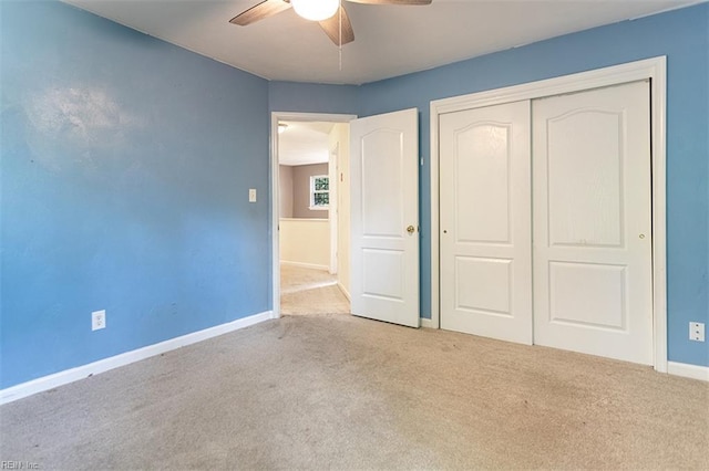 1209 Willow Creek Ct, Chesapeake, VA 23321 - unfurnished bedroom featuring carpet, baseboards, a closet, and a ceiling fan