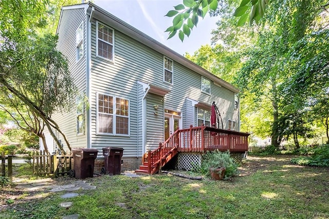 1209 Willow Creek Ct, Chesapeake, VA 23321 - rear view of property with a wooden deck