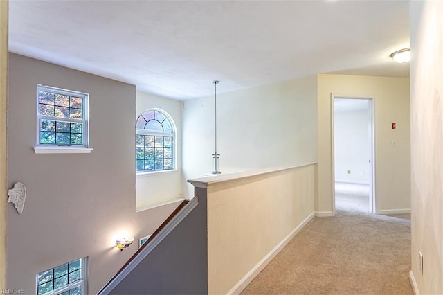 1209 Willow Creek Ct, Chesapeake, VA 23321 - hall with an upstairs landing, carpet floors, and baseboards