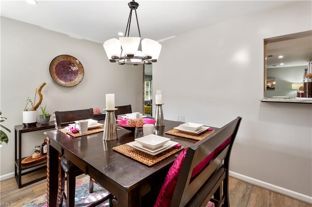 164 Nottingham Trl, Newport News, VA 23602 - dining space featuring wood finished floors, baseboards, a chandelier, and recessed lighting