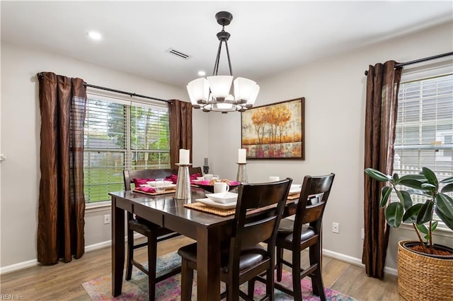 164 Nottingham Trl, Newport News, VA 23602 - dining room featuring a chandelier, wood finished floors, recessed lighting, and baseboards