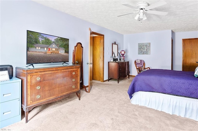 3408 Waterview Rd, Toano, VA 23168 - bedroom with carpet, a textured ceiling, a ceiling fan, and baseboards