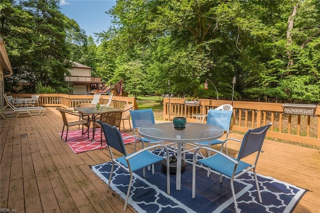 3408 Waterview Rd, Toano, VA 23168 - deck featuring outdoor dining area
