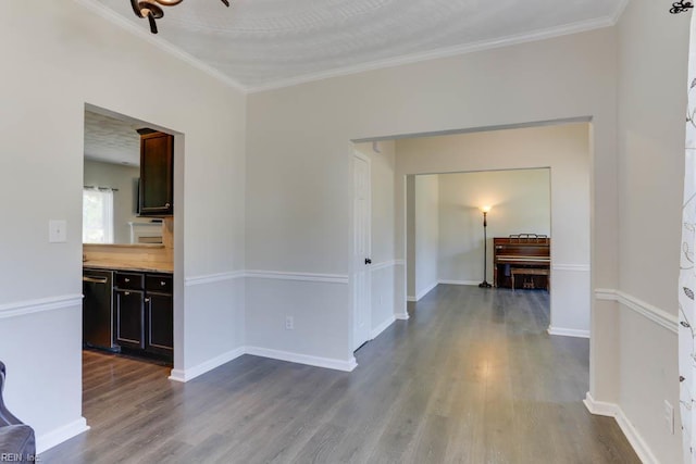 2825 Ridgeboard Pl, Chesapeake, VA 23323 - empty room featuring dark wood finished floors, ornamental molding, and baseboards