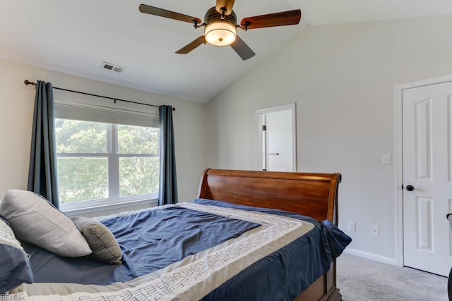 2825 Ridgeboard Pl, Chesapeake, VA 23323 - bedroom with lofted ceiling, carpet flooring, baseboards, and ceiling fan