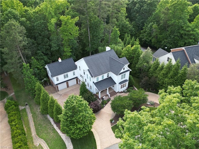 117 Shinnecock, Williamsburg, VA 23188 - aerial view of property and surrounding area featuring a heavily wooded area