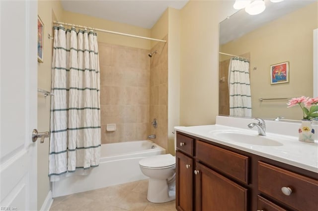 5414 Foundation St, Williamsburg, VA 23188 - full bathroom featuring tile patterned floors, toilet, shower / bath combo, and vanity