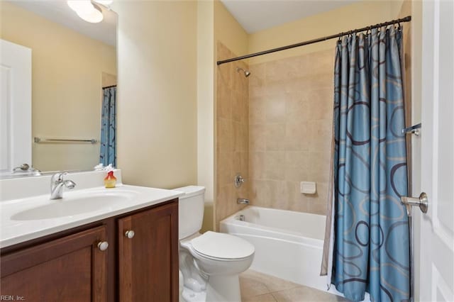 5414 Foundation St, Williamsburg, VA 23188 - bathroom featuring vanity, toilet, tile patterned floors, and shower / tub combo