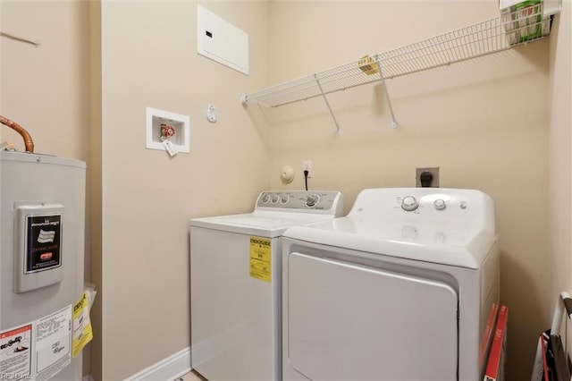 5414 Foundation St, Williamsburg, VA 23188 - laundry room with electric water heater and washer and clothes dryer