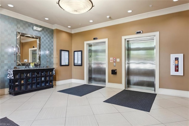 5414 Foundation St, Williamsburg, VA 23188 - lobby with ornamental molding and recessed lighting
