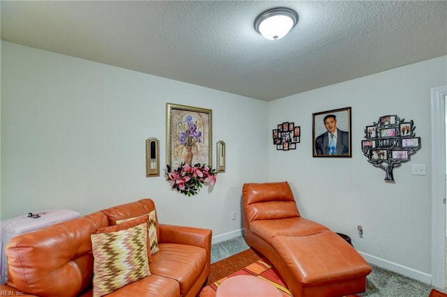 101 Utah St, Portsmouth, VA 23701 - living area with carpet floors, baseboards, and a textured ceiling