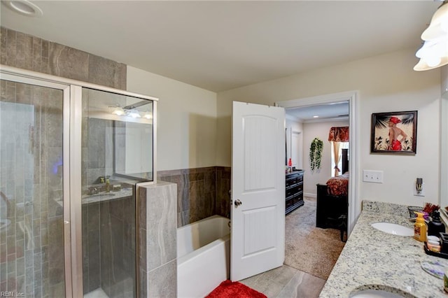 101 Utah St, Portsmouth, VA 23701 - ensuite bathroom with a garden tub, a shower stall, and double vanity