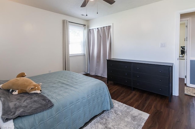 1 Lake Walk Xing, Hampton, VA 23666 - bedroom featuring dark wood-style flooring and a ceiling fan
