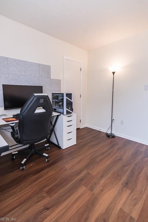 1 Lake Walk Xing, Hampton, VA 23666 - home office with dark wood-style flooring and baseboards