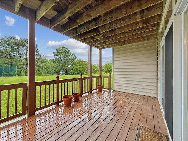 145 Shoal Crk, Williamsburg, VA 23188 - wooden terrace with a yard