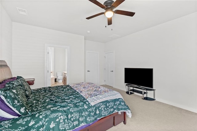 230 Independence St, Portsmouth, VA 23701 - bedroom featuring carpet, ceiling fan, connected bathroom, and baseboards