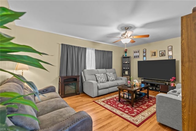 8332 Halprin Dr, Norfolk, VA 23518 - living room featuring wood finished floors and ceiling fan
