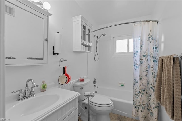 8332 Halprin Dr, Norfolk, VA 23518 - bathroom with shower / bathtub combination with curtain, toilet, and vanity