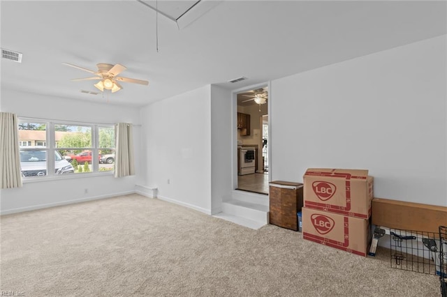 8332 Halprin Dr, Norfolk, VA 23518 - carpeted spare room with attic access, ceiling fan, and baseboards