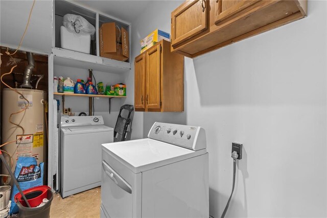 8332 Halprin Dr, Norfolk, VA 23518 - laundry area with independent washer and dryer, water heater, and cabinet space