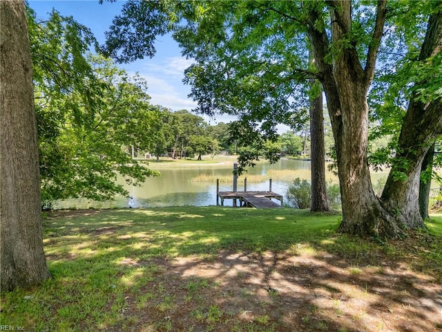 6052 Newport Cres, Norfolk, VA 23505 - view of yard with a water view and a dock