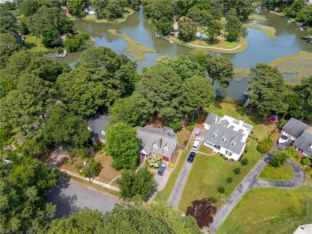 6052 Newport Cres, Norfolk, VA 23505 - aerial view of property and surrounding area featuring a large body of water and a tree filled landscape