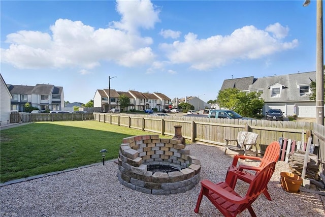 713 Quesnel Dr, Virginia Beach, VA 23454 - view of patio with a residential view and a fire pit