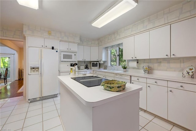 4401 Leatherwood Dr, Virginia Beach, VA 23462 - kitchen with white appliances, light countertops, and white cabinetry