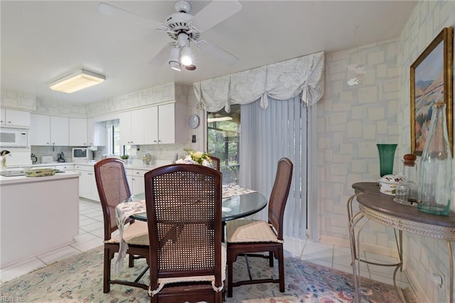 4401 Leatherwood Dr, Virginia Beach, VA 23462 - dining room featuring light tile patterned flooring and ceiling fan