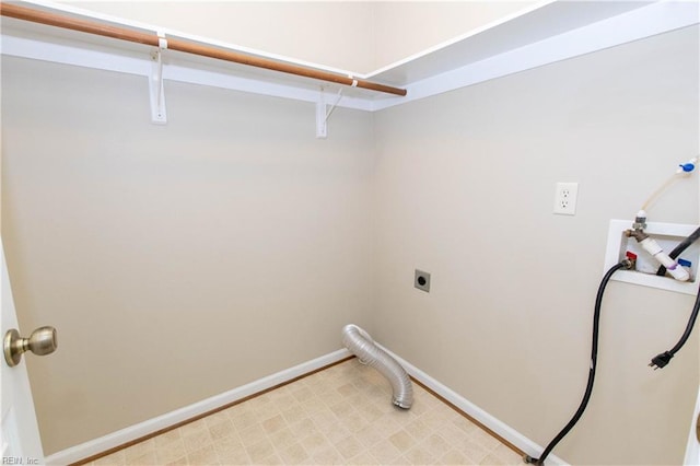 505 Plantation Rd, North, VA 23128 - laundry area with hookup for a washing machine, electric dryer hookup, and baseboards