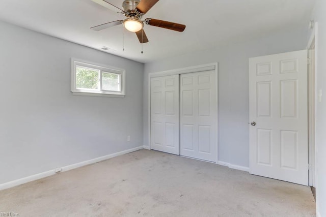 541 Mango Dr, Virginia Beach, VA 23452 - unfurnished bedroom with a closet, carpet floors, baseboards, and a ceiling fan