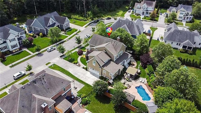 2408 Mathews Green Rd, Virginia Beach, VA 23456 - aerial view of property and surrounding area with nearby suburban area and a pool area