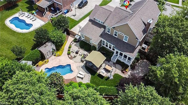 2408 Mathews Green Rd, Virginia Beach, VA 23456 - drone / aerial view of a pool