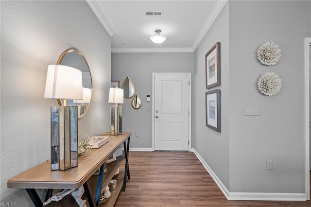1720 Vankar Dr, Virginia Beach, VA 23456 - entrance foyer with crown molding, wood finished floors, and baseboards