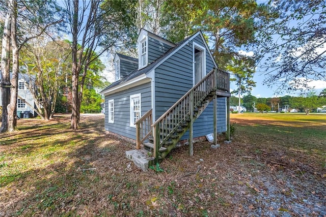 221 Homestead Rd, Franklin, VA 23851 - view of property exterior featuring stairway and a deck