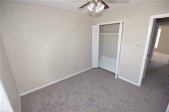 3861 Chancery Ln, Virginia Beach, VA 23452 - unfurnished bedroom with carpet flooring, baseboards, a closet, and a ceiling fan