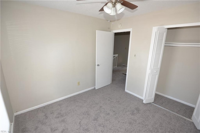 3861 Chancery Ln, Virginia Beach, VA 23452 - unfurnished bedroom with carpet floors, a closet, baseboards, and a ceiling fan
