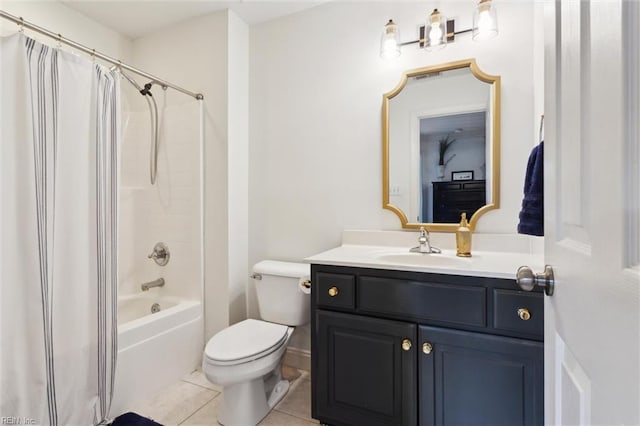 20524 Creekside Dr, Smithfield, VA 23430 - full bath with toilet, vanity, tile patterned flooring, and shower / bath combo