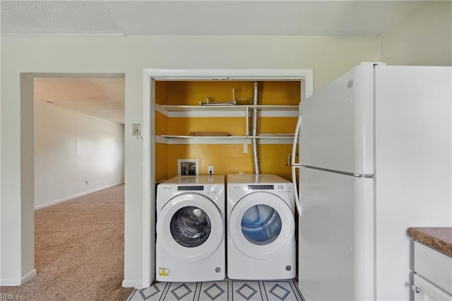 3531 Woodburne Dr, Virginia Beach, VA 23452 - washroom featuring washer and clothes dryer, light carpet, and baseboards
