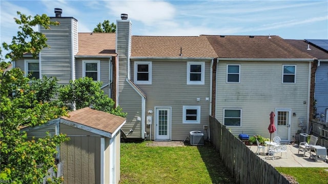 3531 Woodburne Dr, Virginia Beach, VA 23452 - back of house featuring a patio area, central AC unit, and a chimney