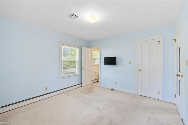 4422 Gannon Rd, Portsmouth, VA 23703 - unfurnished bedroom with a baseboard radiator, carpet, and baseboards