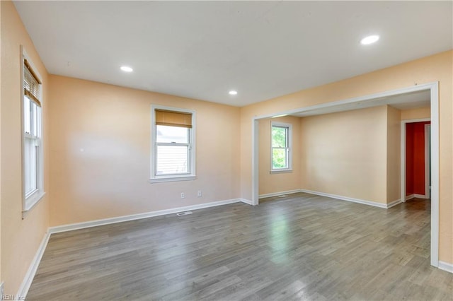 624 Highland Ct, Newport News, VA 23605 - unfurnished room featuring wood finished floors, baseboards, and recessed lighting