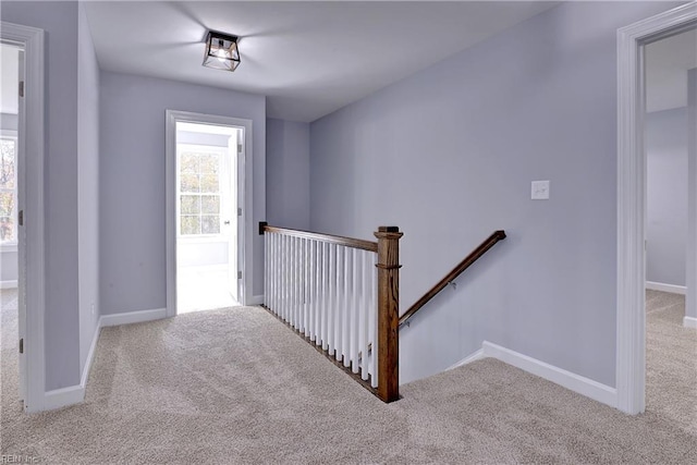718C Poquoson Ave, Poquoson, VA 23662 - corridor with an upstairs landing, carpet, and baseboards