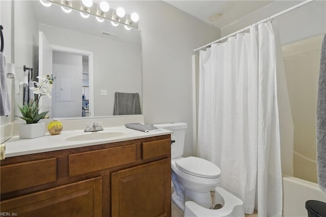 5165 Thatcher Way, Virginia Beach, VA 23456 - bathroom featuring toilet, vanity, and shower / bath combo