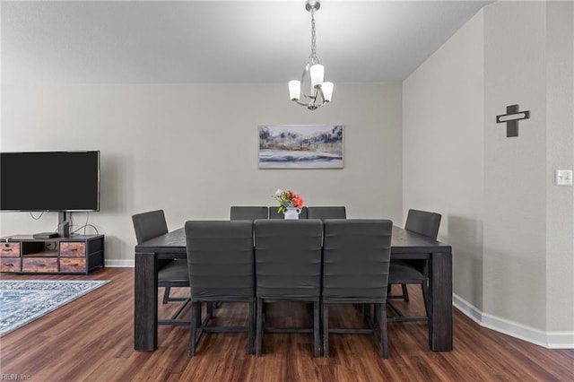 264 Feldspar St, Virginia Beach, VA 23462 - dining room featuring a chandelier, baseboards, and wood finished floors