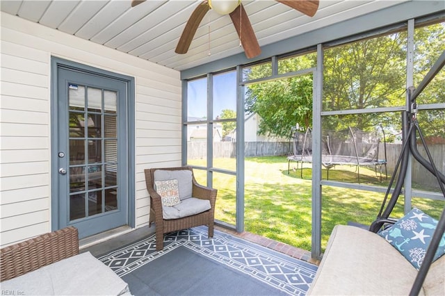 2668 N Elizabeth Harbor Dr, Chesapeake, VA 23321 - sunroom with ceiling fan
