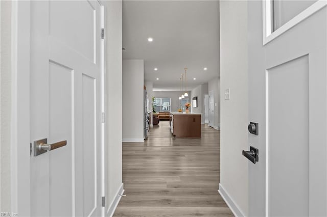 23050 Preserve Pl, Carrollton, VA 23314 - entryway featuring light wood-type flooring, recessed lighting, and baseboards